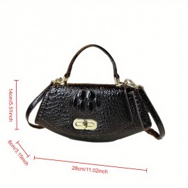 Women's Elegant Crossbody Bag - Convertible Shoulder Purse Clutch with Golden-Tone Hardware, Available in Orange/White/Purple/Green/Black - Sophisticated Everyday & Formal Events Handbag for Women, Versatile Accessory, Chic Design, Premium Hardware, Stylish Tote, Fashion Lovers