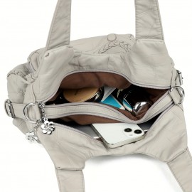 Women'S Retro Y2K Punk Style Tote Handbag with Multiple Pockets - & Vintage 2000s Fashion Crossbody Bag, Golden-Tone Hardware & Detachable Strap, Zipper Closure For Dates, Parties, Casual Outings (, Light Brown, Sky, Solid Color Design