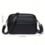 Women'S Genuine Leather Crossbody Bag - Large Capacity Retro Square Handbag with Detachable Strap, Golden-Tone Hardware & Zipper Closure, Elegant White/Black/Coffee/Green/Blue - Versatile Everyday & Special Occasion Purse, Durable Cowhide Leather Sh