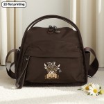 Women's Highland Cow Print Crossbody Bag with Detachable Strap - Durable Polyester Handbag with Zipper Closure, Cute Scottish Cow & Hearts Design, Beige & Brown Casual Everyday Bag for Women, 2D Flat Printing (No Fade), 2D Flat