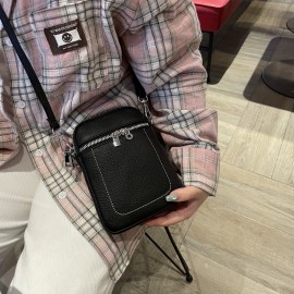 Women'S Mini Crossbody Bag | Genuine Leather | Beige | Zipper Closure | Adjustable Strap | Multi-Color Options | Durable & Stylish for Everyday Use, Small Crossbody Bag