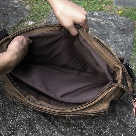 [Durable Crossbody Bag] Durable Large Capacity Canvas Crossbody Bag | Men's Casual Style with Multiple Pockets, Adjustable Strap, and Laptop Compartment for Daily Commuting & Outdoor Adventures