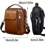 Men'S Genuine Leather Crossbody Bag - Adjustable Strap, Multiple Compartments, Zipper Closure, Black & Brown Options, Perfect for Everyday Use, Secure Travel Bag | Sleek Shoulder Bag | Durable Zipper Closure, Busy Professionals, Small Crossbody Bag, Mini Shoulder Bag for Men, Chains for Cross Bag, Wallet Crossbody Bag for Men, Business Travelers