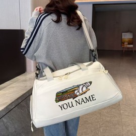 Customizable Soccer-Themed Large Capacity Gym Bag with Shoe Compartment, Adjustable Shoulder Straps & Multi-Functional Storage Pockets - Perfect for Basketball, Travel & Daily Use - Ideal Gift for Birthdays, Father'S Day, Thanksgiving, Sports Gear, Playful Design, Durable Construction