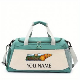 Customizable Soccer-Themed Large Capacity Gym Bag with Shoe Compartment, Adjustable Shoulder Straps & Multi-Functional Storage Pockets - Perfect for Basketball, Travel & Daily Use - Ideal Gift for Birthdays, Father'S Day, Thanksgiving, Sports Gear, Playful Design, Durable Construction