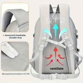 Women'S Large Capacity Backpack - Heavy-Duty Travel Backpack with Adjustable Padded Straps, Golden-Tone Hardware & Zipper Closure