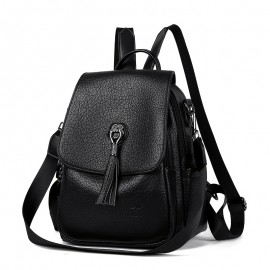 Women's Large Capacity Backpack - Backpack with Adjustable Shoulder Straps & flap closure, Elegant Brown-like, for Travel, Work, School - Everyday Carryall Bag, Versatile Carryall, Sophisticated Look, Highquality Finish, Functional Tassel, Professional Women